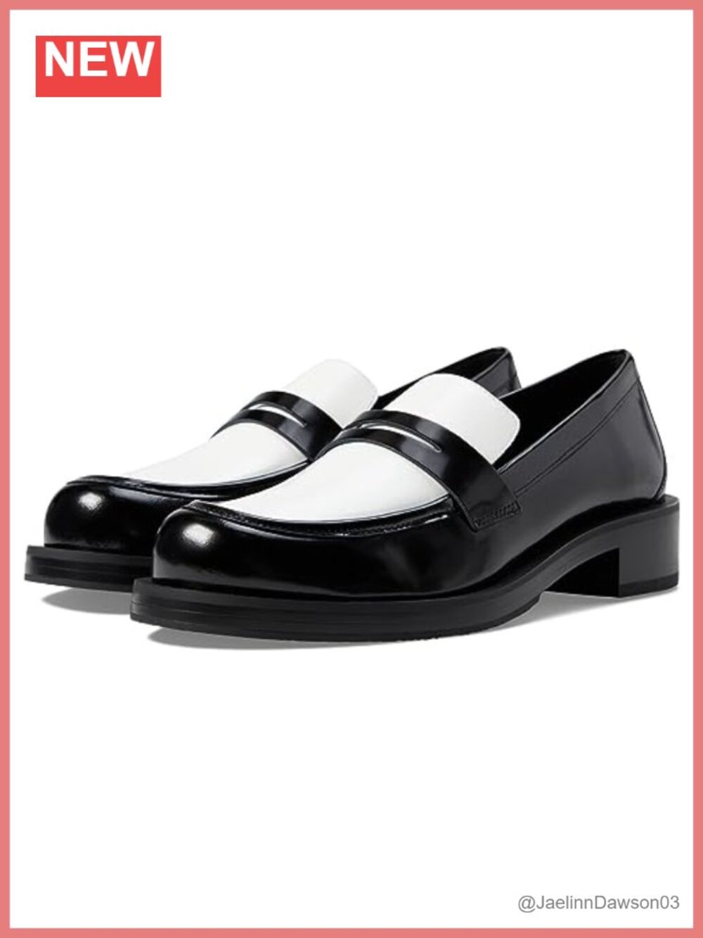 Leather Round Toe Block Heel Loafers Slip-On Comfort Women's Shoes